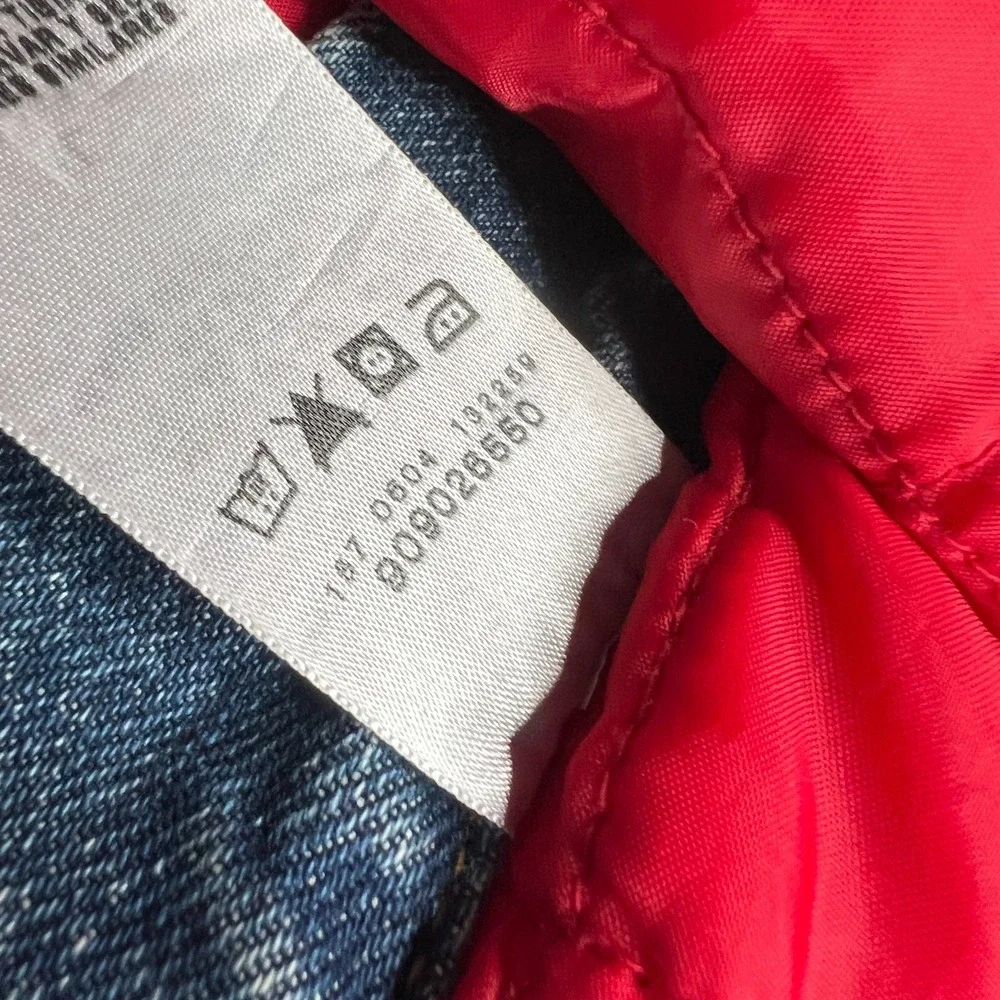 Levi's Strauss Signature Sherpa Lined Denim Trucker Jacket Men's L Blue Jean Red
